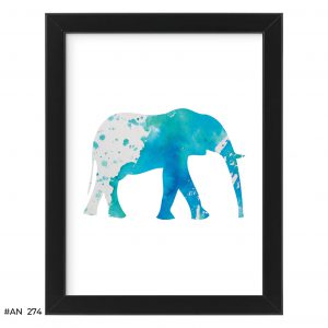Plakat turkusowy słoń – #AN274