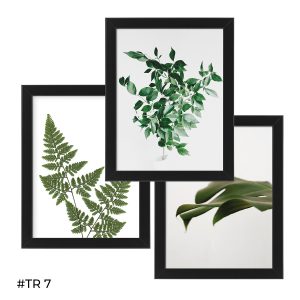 Tryptyk plakatów w ramie – Zielony minimalizm – #TR 07